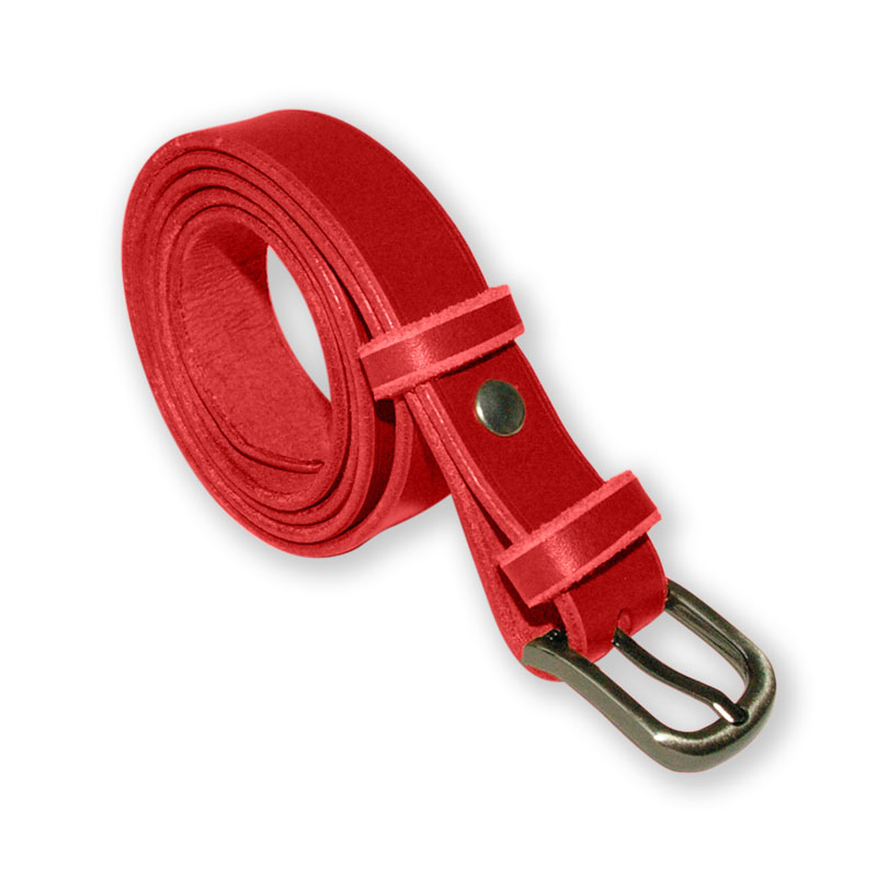 Image de la ceinture cuir rouge de 25 mm de large