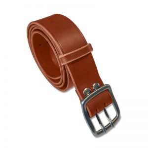 Image de la ceinture cuir camel double ardillon de 40 mm de large