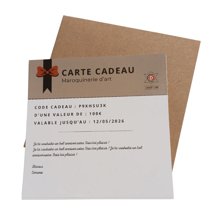 Visuel de la carte cadeau Dagot cuir
